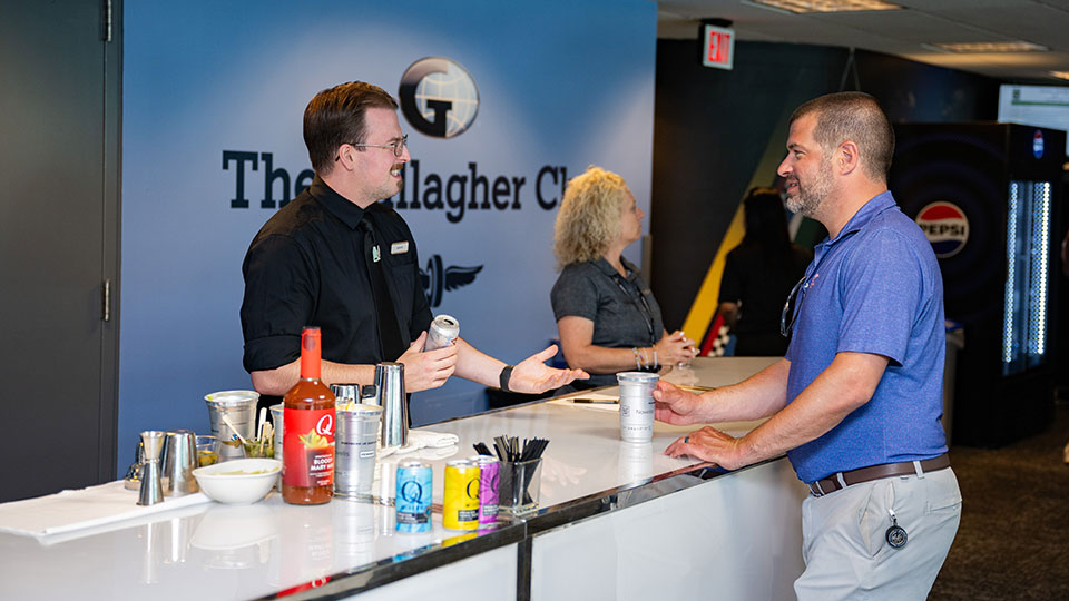 A man enjoys the Gallagher Club